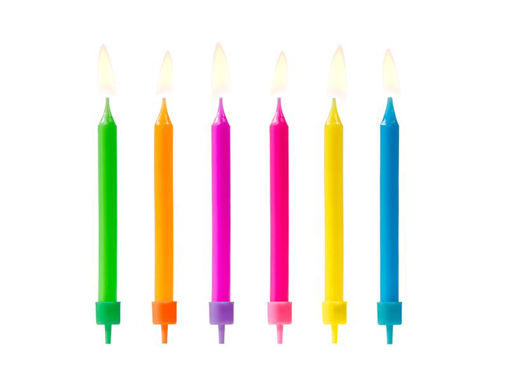 Picture of BIRTHDAY CANDLES COLOURFUL MIX - 6 PACK